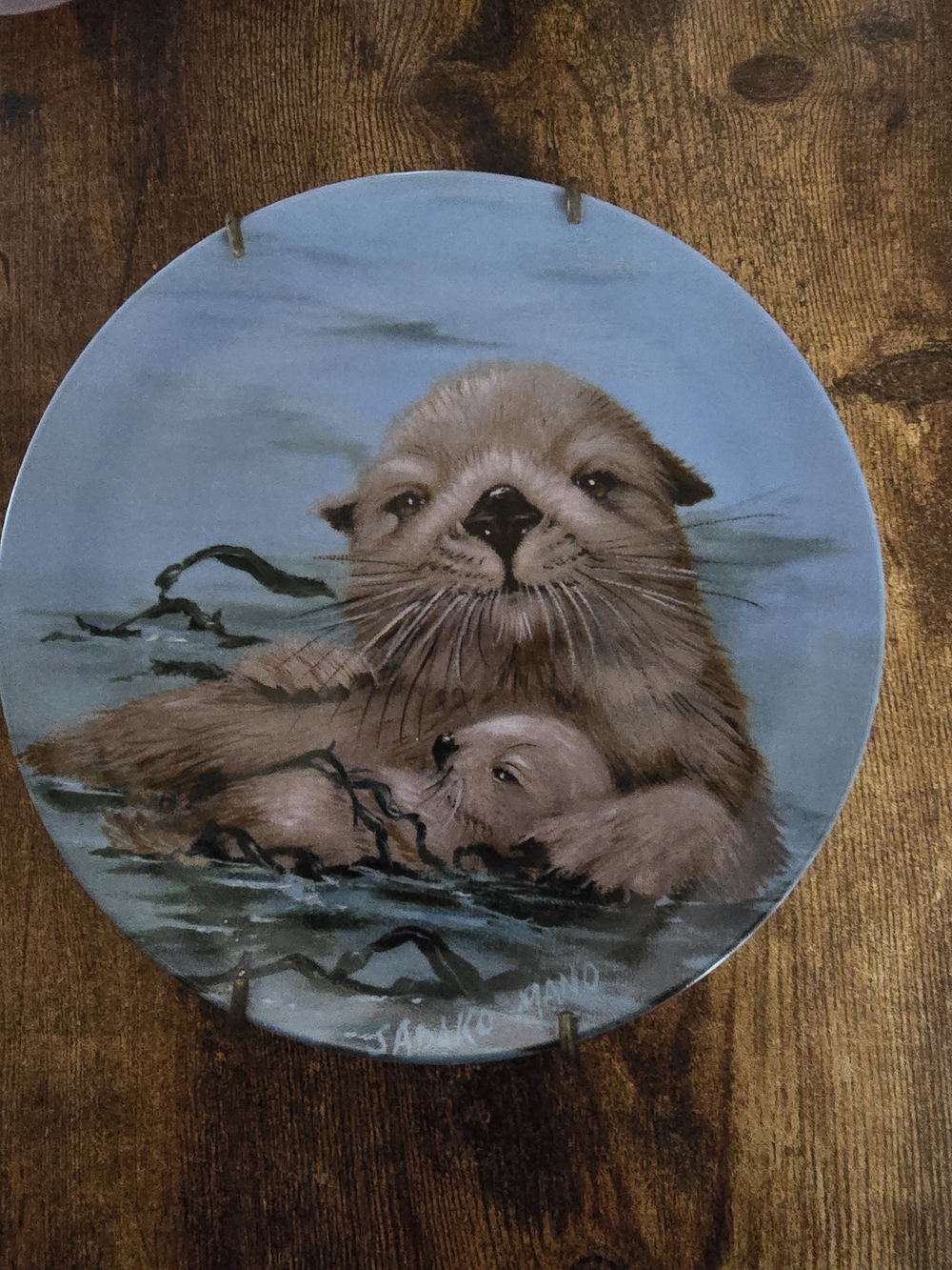 Vintage 1989 Porcelain Collectors Plate "California Sea Otters"